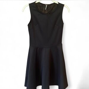 Poof! Black Sleeveless Mini Dress Sheer Skull details on back